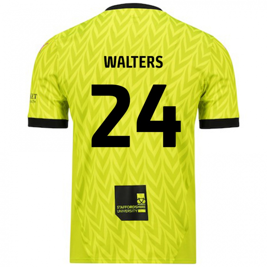 Niño Camiseta Rhys Walters #24 Verde Fluorescente 2ª Equipación 2024/25 La Camisa Perú