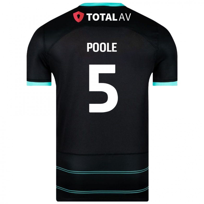 Niño Camiseta Regan Poole #5 Negro 2ª Equipación 2024/25 La Camisa Perú