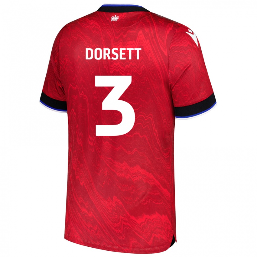 Niño Camiseta Jeriel Dorsett #3 Rojo Negro 2ª Equipación 2024/25 La Camisa Perú