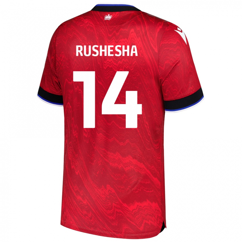 Niño Camiseta Tivonge Rushesha #14 Rojo Negro 2ª Equipación 2024/25 La Camisa Perú