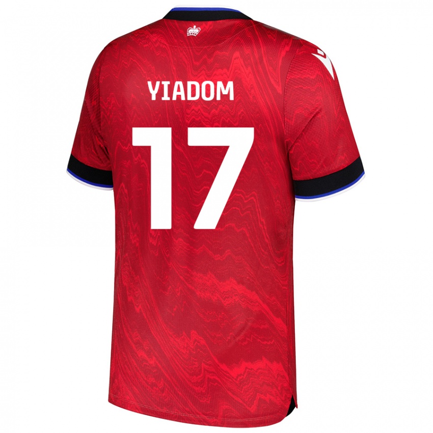 Niño Camiseta Andy Yiadom #17 Rojo Negro 2ª Equipación 2024/25 La Camisa Perú