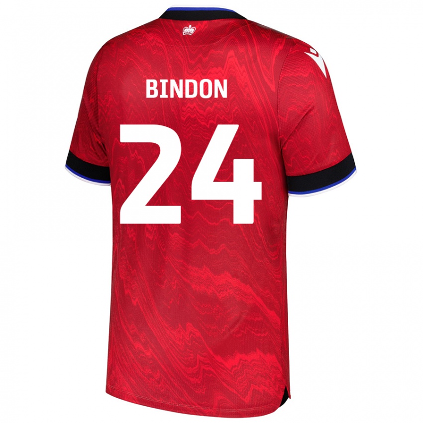 Niño Camiseta Tyler Bindon #24 Rojo Negro 2ª Equipación 2024/25 La Camisa Perú