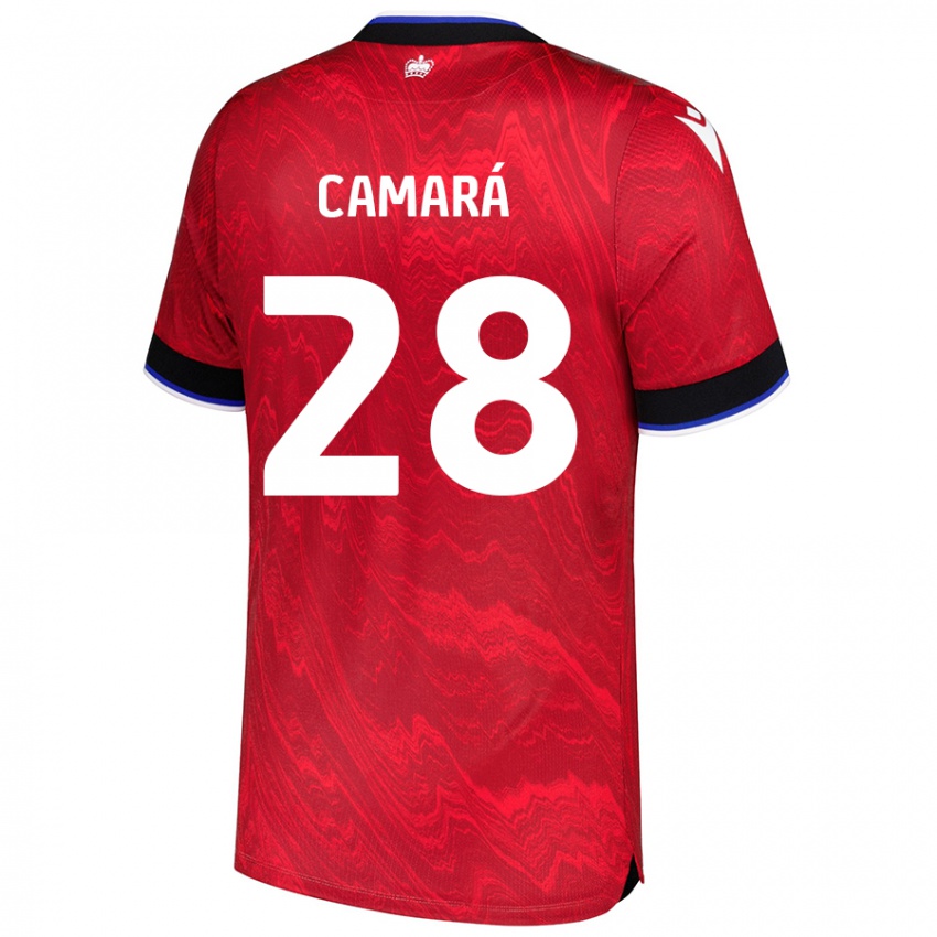 Niño Camiseta Mamadi Camará #28 Rojo Negro 2ª Equipación 2024/25 La Camisa Perú