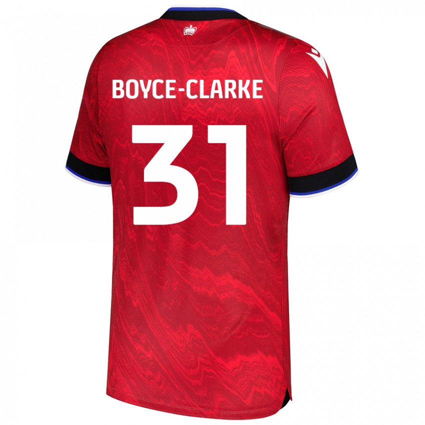 Niño Camiseta Coniah Boyce-Clarke #31 Rojo Negro 2ª Equipación 2024/25 La Camisa Perú