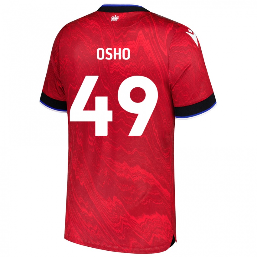 Niño Camiseta Emmanuel Osho #49 Rojo Negro 2ª Equipación 2024/25 La Camisa Perú