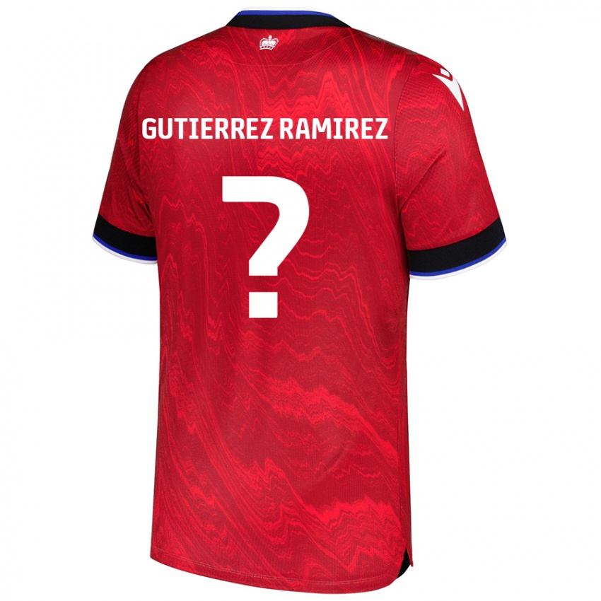 Niño Camiseta William Gutierrez Ramirez #0 Rojo Negro 2ª Equipación 2024/25 La Camisa Perú