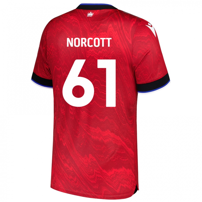 Niño Camiseta Tom Norcott #61 Rojo Negro 2ª Equipación 2024/25 La Camisa Perú