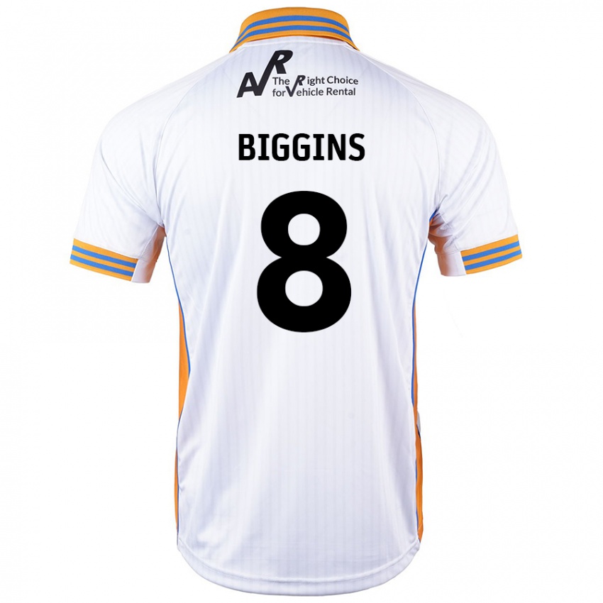 Niño Camiseta Harrison Biggins #8 Blanco 2ª Equipación 2024/25 La Camisa Perú