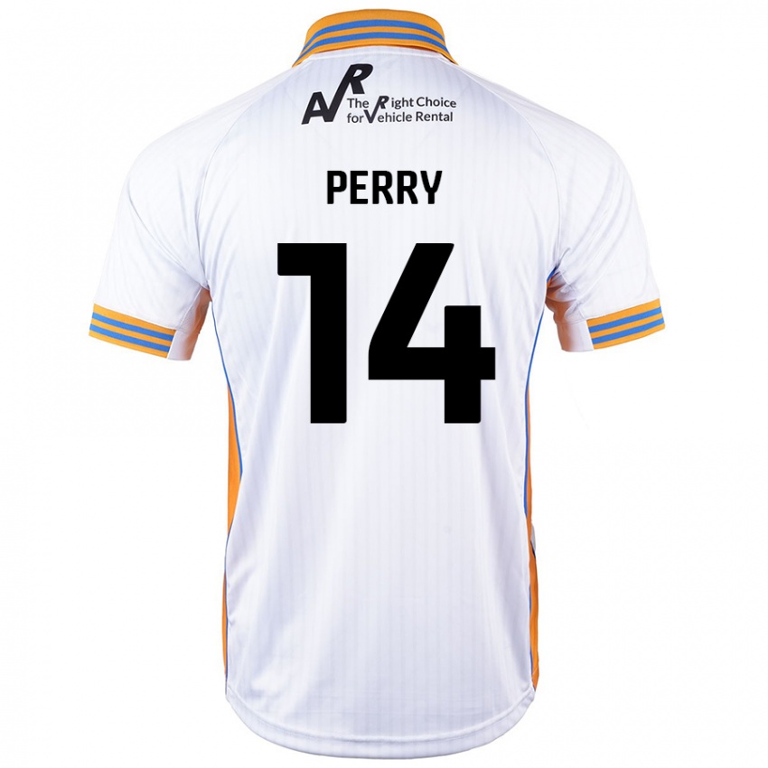 Niño Camiseta Taylor Perry #14 Blanco 2ª Equipación 2024/25 La Camisa Perú