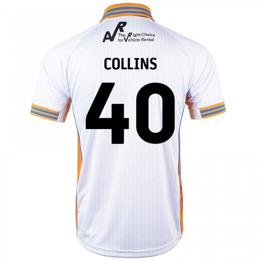 Niño Camiseta Jude Collins #40 Blanco 2ª Equipación 2024/25 La Camisa Perú