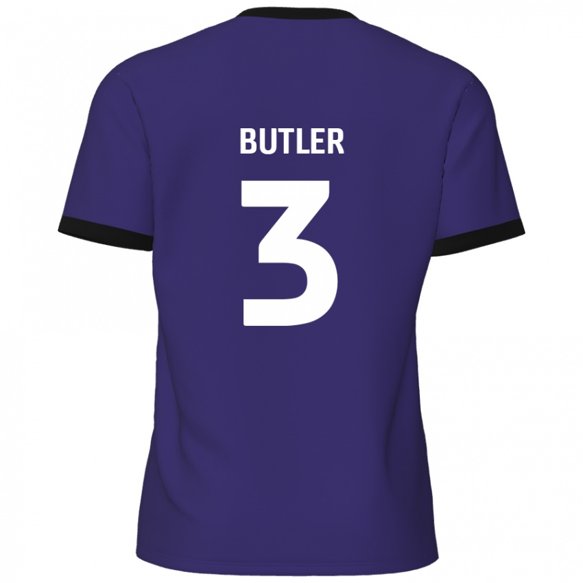 Niño Camiseta Dan Butler #3 Púrpura 2ª Equipación 2024/25 La Camisa Perú