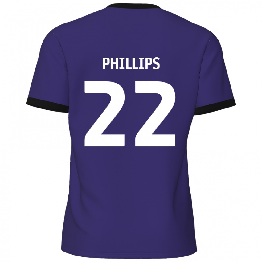 Niño Camiseta Daniel Phillips #22 Púrpura 2ª Equipación 2024/25 La Camisa Perú