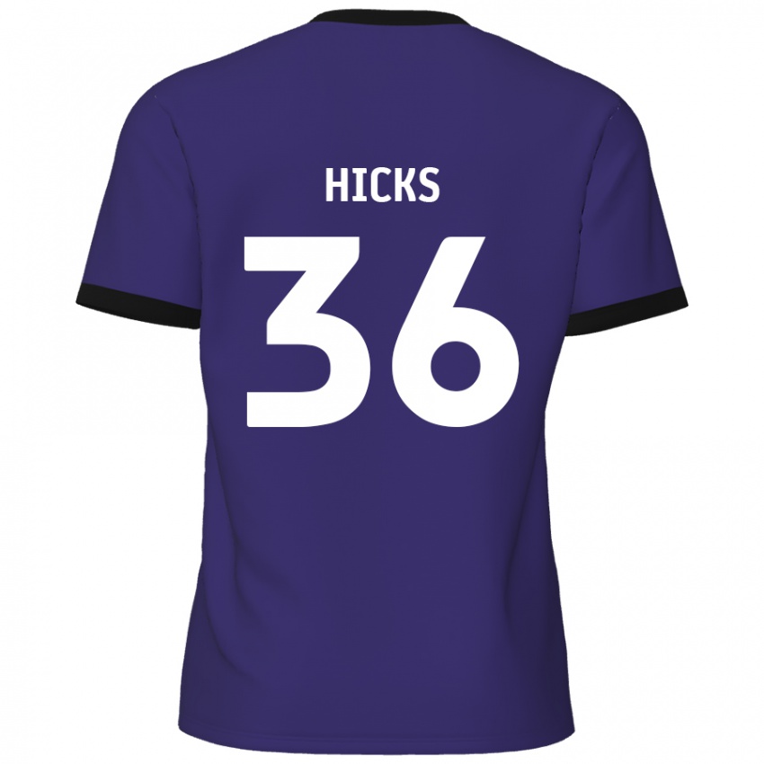 Niño Camiseta David Hicks #36 Púrpura 2ª Equipación 2024/25 La Camisa Perú