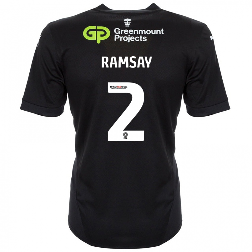 Niño Camiseta Calvin Ramsay #2 Negro 2ª Equipación 2024/25 La Camisa Perú