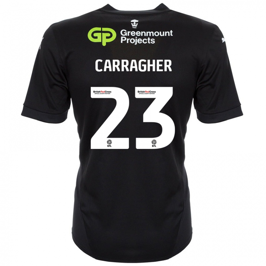 Niño Camiseta James Carragher #23 Negro 2ª Equipación 2024/25 La Camisa Perú