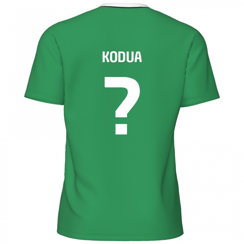 Niño Camiseta Gideon Kodua #0 Verde Rayas Blancas 2ª Equipación 2024/25 La Camisa Perú