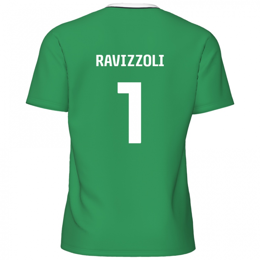 Niño Camiseta Franco Ravizzoli #1 Verde Rayas Blancas 2ª Equipación 2024/25 La Camisa Perú