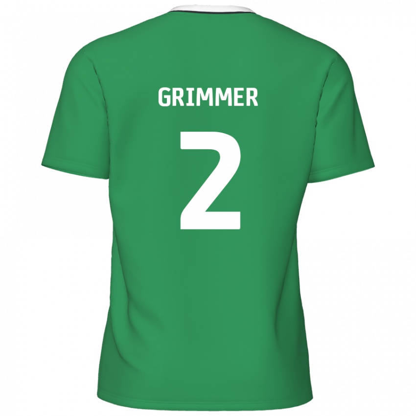 Niño Camiseta Jack Grimmer #2 Verde Rayas Blancas 2ª Equipación 2024/25 La Camisa Perú