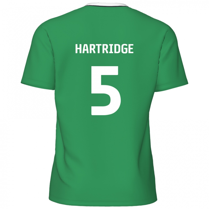 Niño Camiseta Alex Hartridge #5 Verde Rayas Blancas 2ª Equipación 2024/25 La Camisa Perú