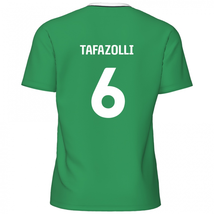 Niño Camiseta Ryan Tafazolli #6 Verde Rayas Blancas 2ª Equipación 2024/25 La Camisa Perú