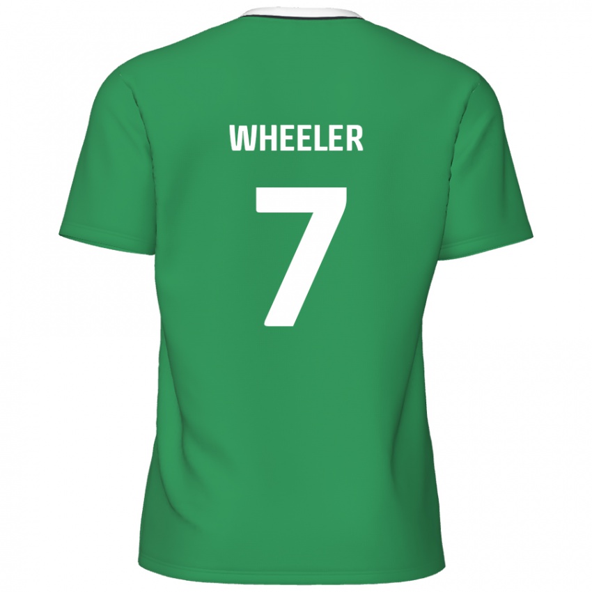 Niño Camiseta David Wheeler #7 Verde Rayas Blancas 2ª Equipación 2024/25 La Camisa Perú