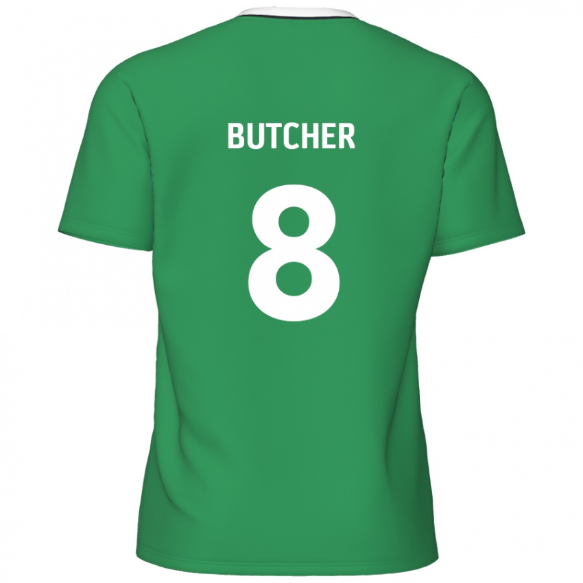 Niño Camiseta Matt Butcher #8 Verde Rayas Blancas 2ª Equipación 2024/25 La Camisa Perú