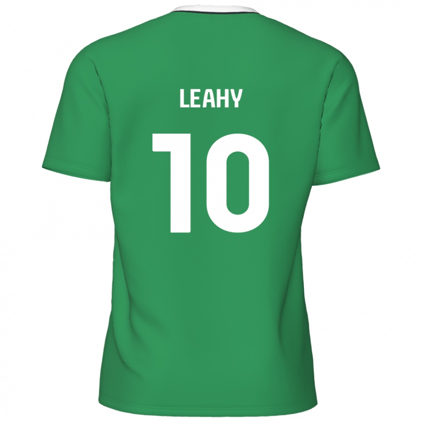 Niño Camiseta Luke Leahy #10 Verde Rayas Blancas 2ª Equipación 2024/25 La Camisa Perú