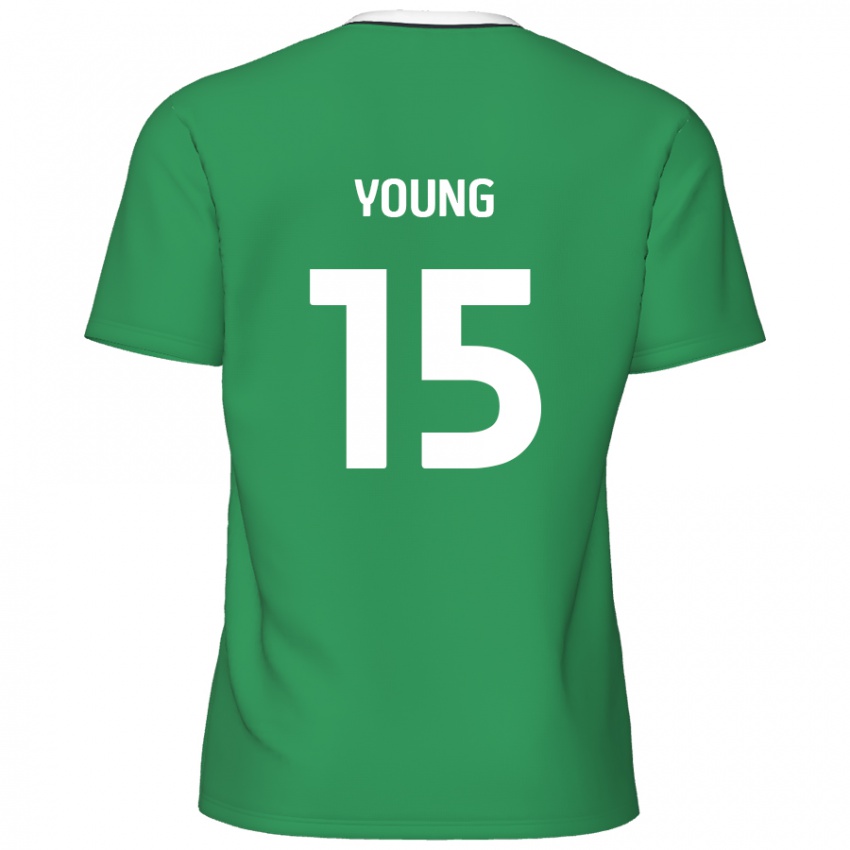 Niño Camiseta Jack Young #15 Verde Rayas Blancas 2ª Equipación 2024/25 La Camisa Perú