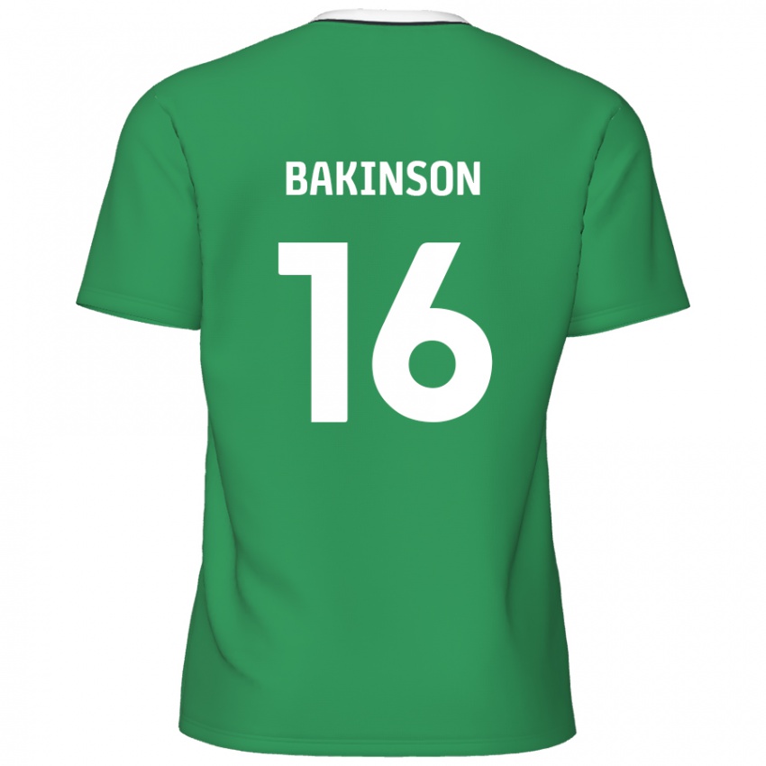 Niño Camiseta Tyreeq Bakinson #16 Verde Rayas Blancas 2ª Equipación 2024/25 La Camisa Perú