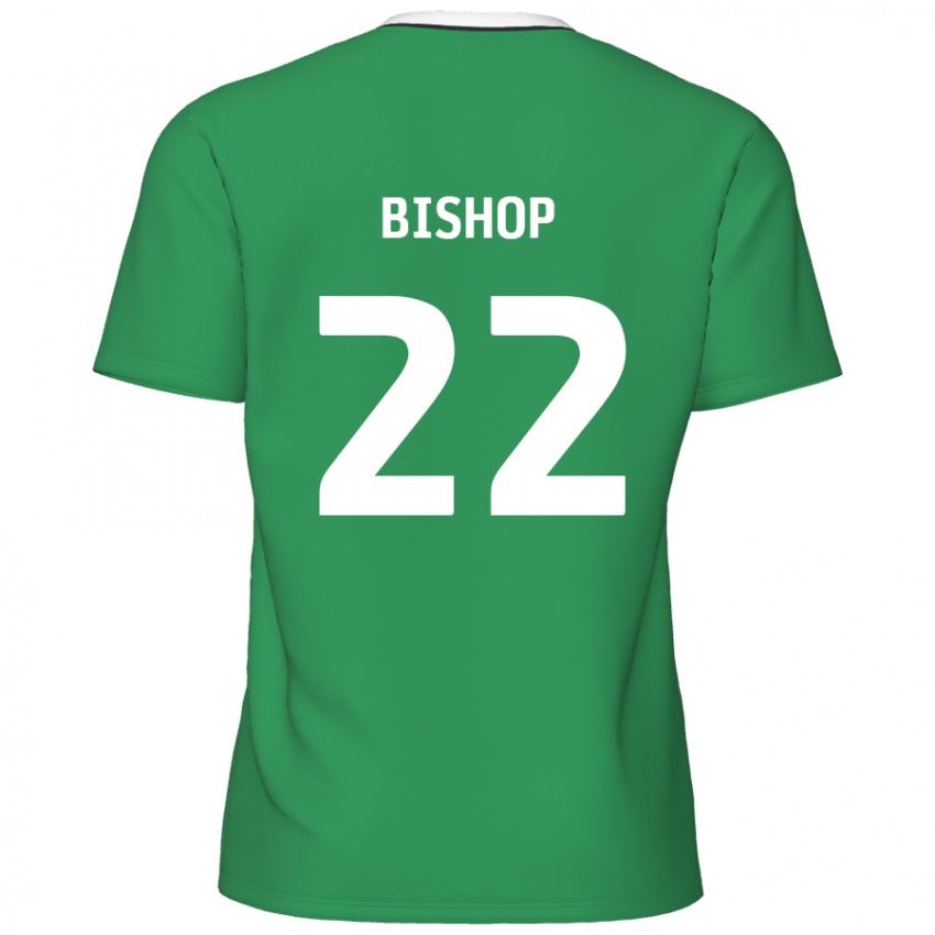 Niño Camiseta Nathan Bishop #22 Verde Rayas Blancas 2ª Equipación 2024/25 La Camisa Perú