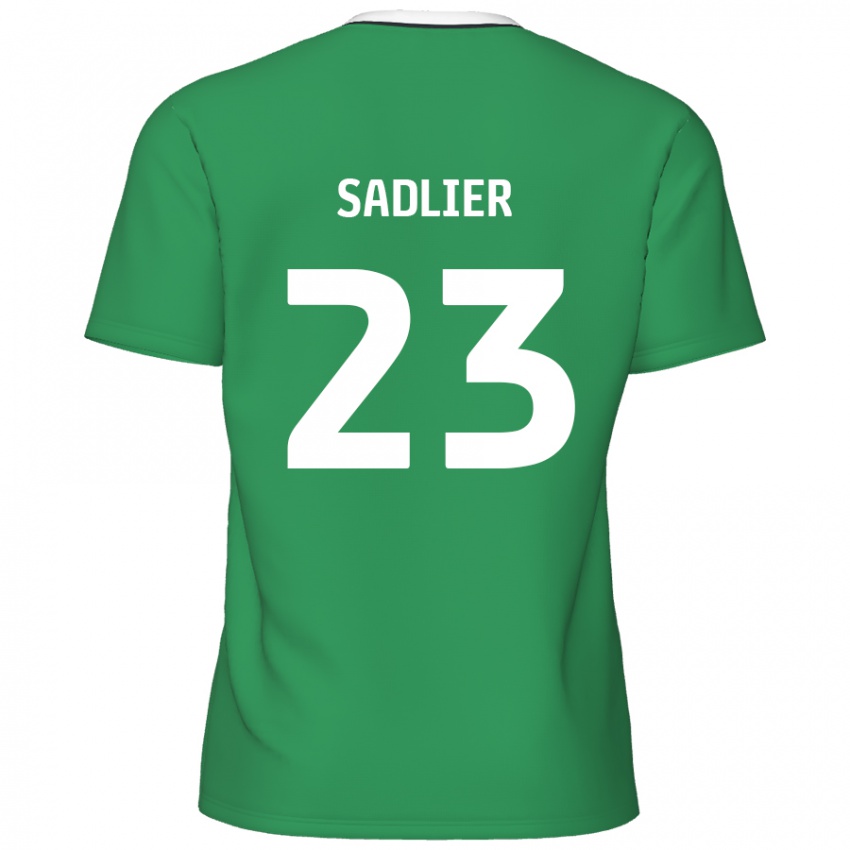 Niño Camiseta Kieran Sadlier #23 Verde Rayas Blancas 2ª Equipación 2024/25 La Camisa Perú