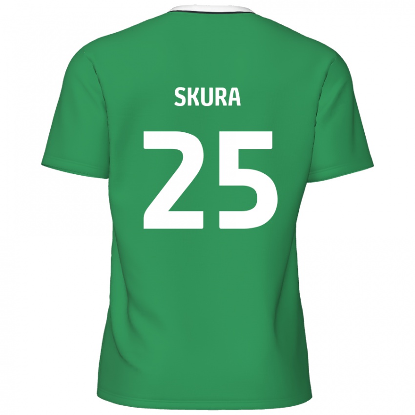 Niño Camiseta Declan Skura #25 Verde Rayas Blancas 2ª Equipación 2024/25 La Camisa Perú