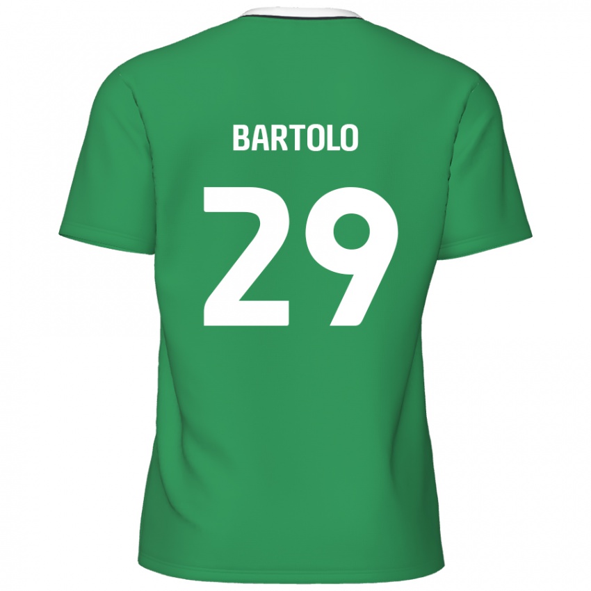 Niño Camiseta Jaiden Bartolo #29 Verde Rayas Blancas 2ª Equipación 2024/25 La Camisa Perú