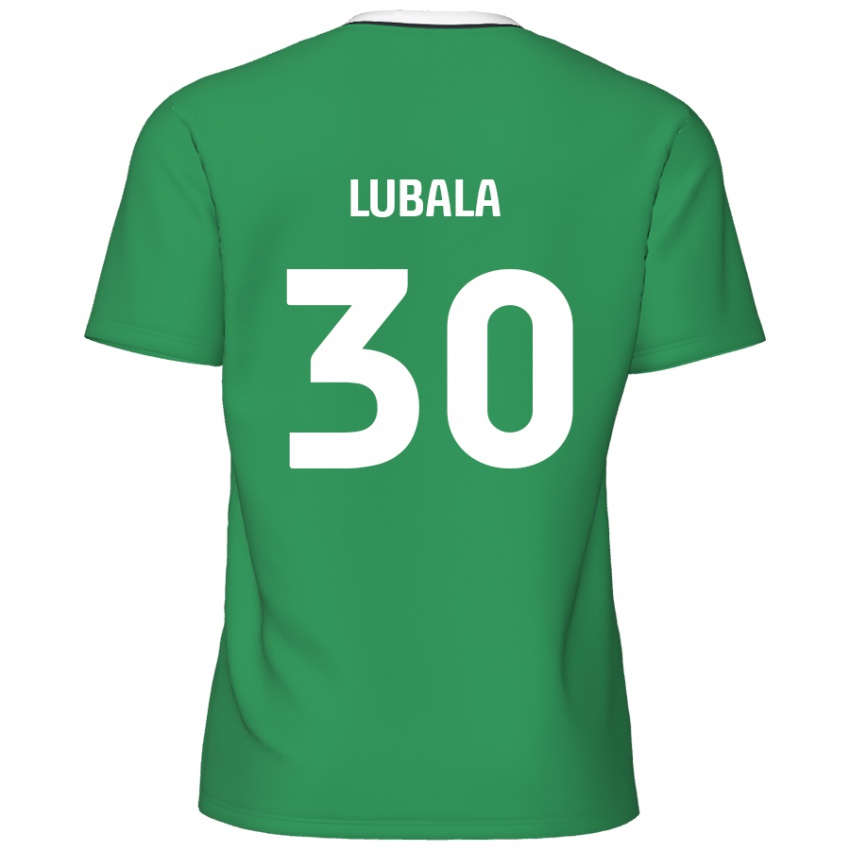 Niño Camiseta Bez Lubala #30 Verde Rayas Blancas 2ª Equipación 2024/25 La Camisa Perú