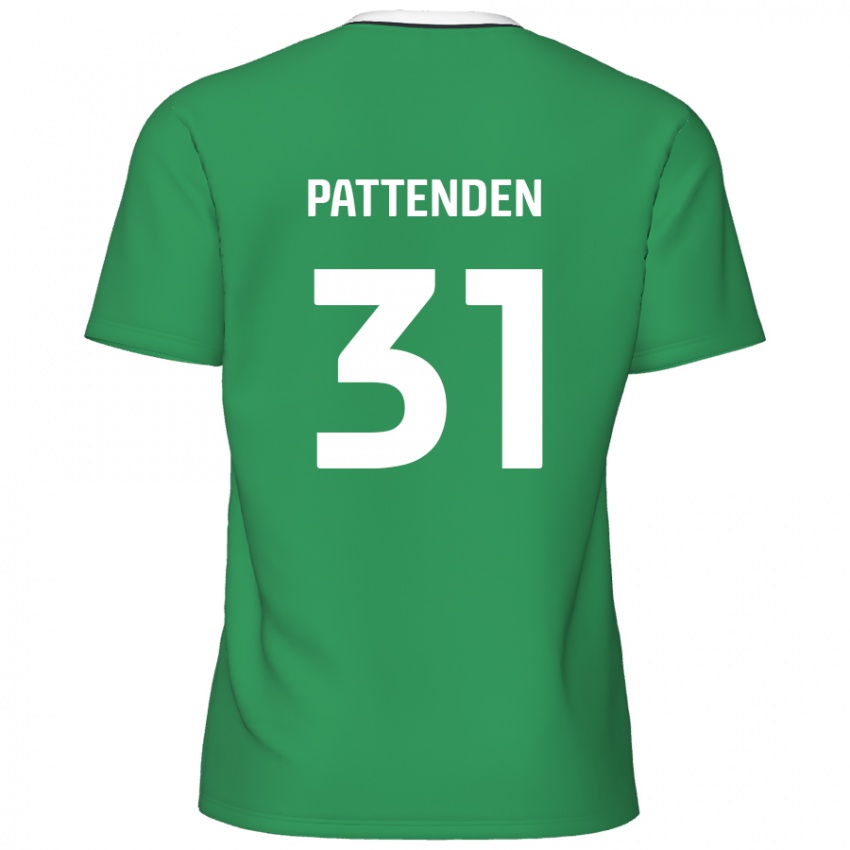 Niño Camiseta Jasper Pattenden #31 Verde Rayas Blancas 2ª Equipación 2024/25 La Camisa Perú