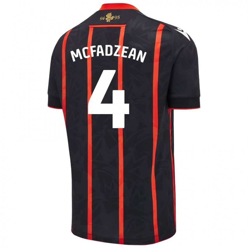 Niño Camiseta Kyle Mcfadzean #4 Negro Rojo 2ª Equipación 2024/25 La Camisa Perú