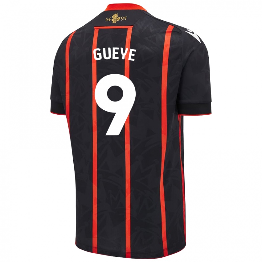 Niño Camiseta Makhtar Gueye #9 Negro Rojo 2ª Equipación 2024/25 La Camisa Perú