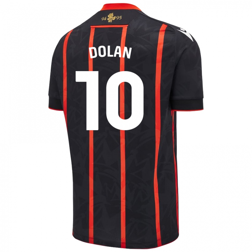 Niño Camiseta Tyrhys Dolan #10 Negro Rojo 2ª Equipación 2024/25 La Camisa Perú