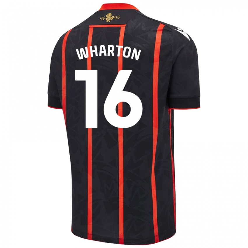 Niño Camiseta Scott Wharton #16 Negro Rojo 2ª Equipación 2024/25 La Camisa Perú