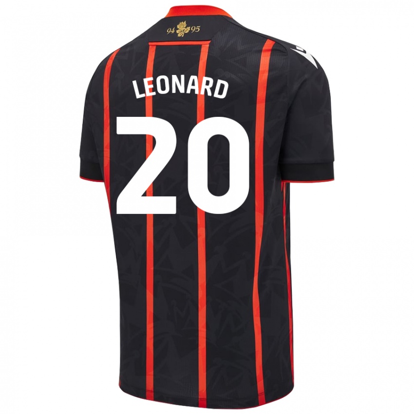 Niño Camiseta Harry Leonard #20 Negro Rojo 2ª Equipación 2024/25 La Camisa Perú