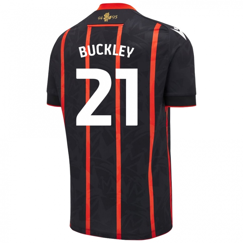 Niño Camiseta John Buckley #21 Negro Rojo 2ª Equipación 2024/25 La Camisa Perú