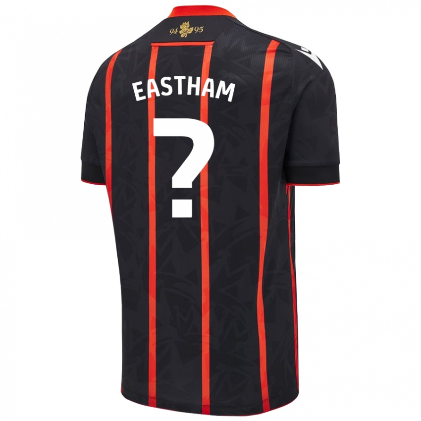 Niño Camiseta Jordan Eastham #0 Negro Rojo 2ª Equipación 2024/25 La Camisa Perú