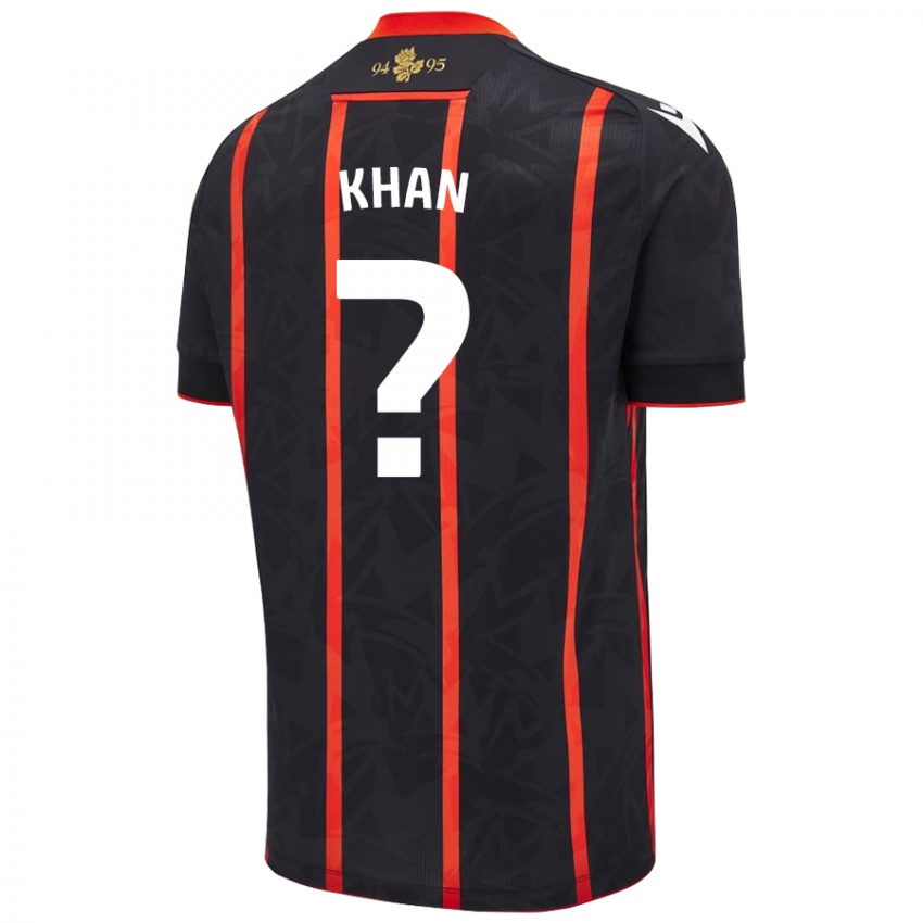 Niño Camiseta Adam Khan #0 Negro Rojo 2ª Equipación 2024/25 La Camisa Perú