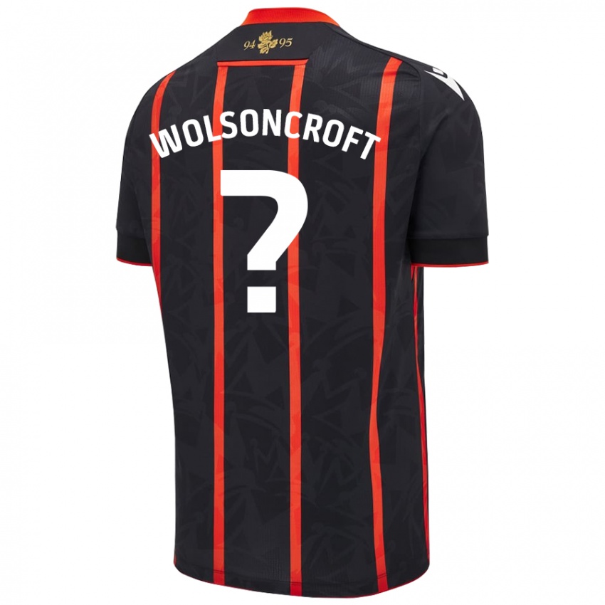 Niño Camiseta Blake Wolsoncroft #0 Negro Rojo 2ª Equipación 2024/25 La Camisa Perú