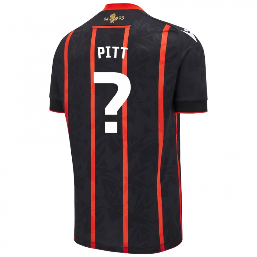 Niño Camiseta Theo Pitt #0 Negro Rojo 2ª Equipación 2024/25 La Camisa Perú