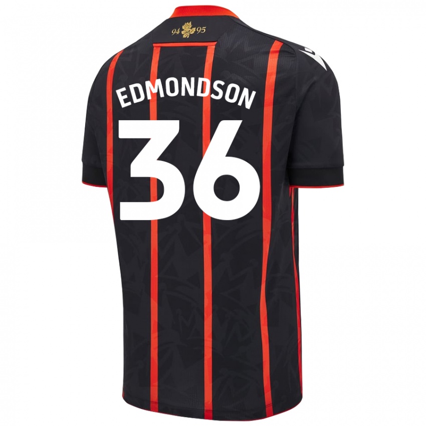 Niño Camiseta James Edmondson #36 Negro Rojo 2ª Equipación 2024/25 La Camisa Perú