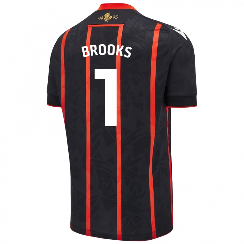 Niño Camiseta Alexandra Brooks #1 Negro Rojo 2ª Equipación 2024/25 La Camisa Perú