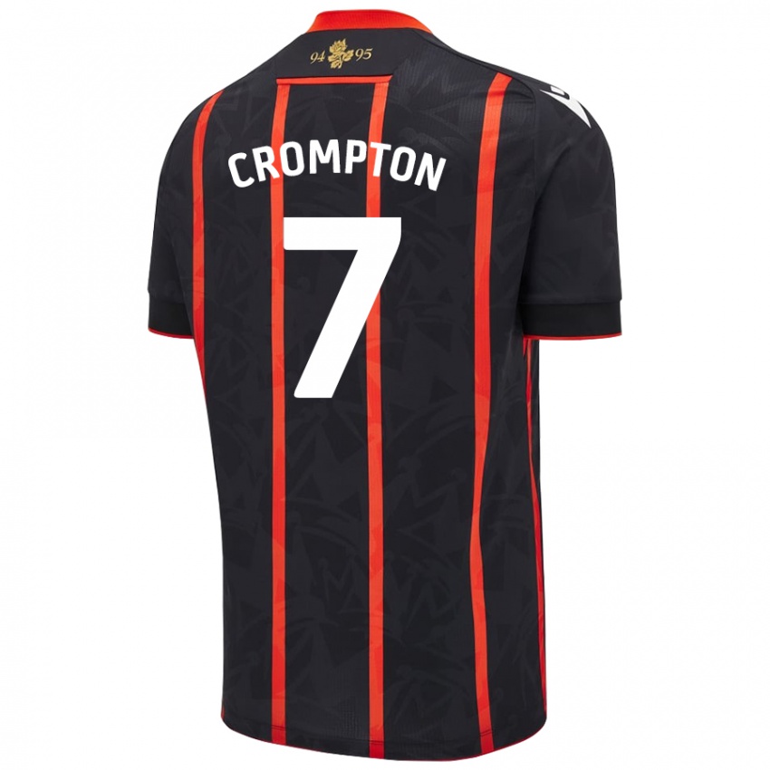 Niño Camiseta Farah Crompton #7 Negro Rojo 2ª Equipación 2024/25 La Camisa Perú