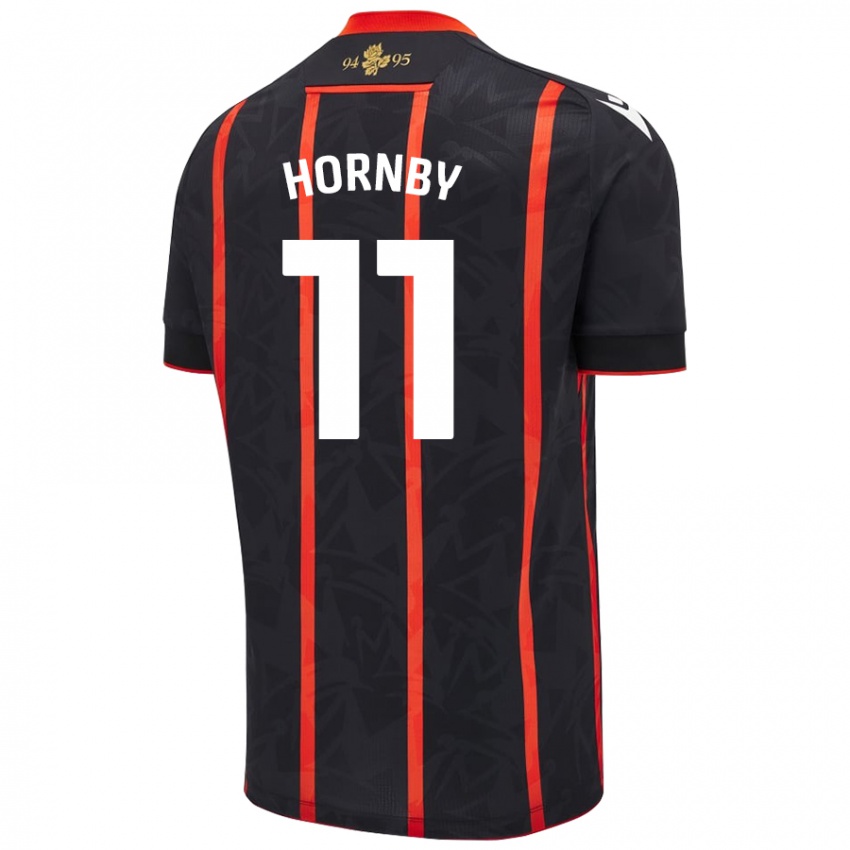 Niño Camiseta Megan Hornby #11 Negro Rojo 2ª Equipación 2024/25 La Camisa Perú