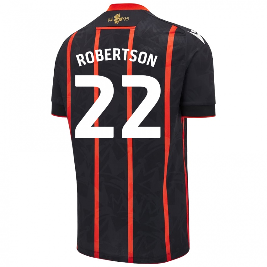 Niño Camiseta Millie Robertson #22 Negro Rojo 2ª Equipación 2024/25 La Camisa Perú